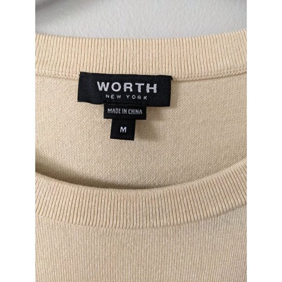 WORTH New York Silk Blend Shark Bite Hemline Crewneck Sweater - Picture 3 of 6